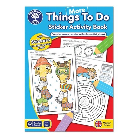 Coloring book with stickers plus things to do and activities in English, +5 years, Orchard