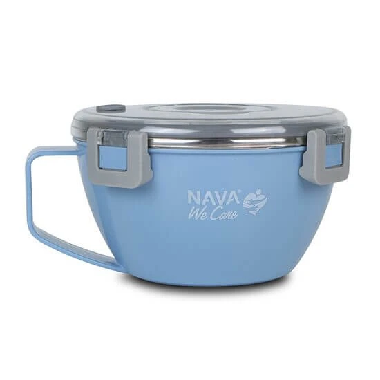 Ronde roestvrijstalen steelpan We care, blauw, 850 ml, Nava