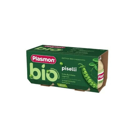 Biologische Erwtenpuree, + 6 maanden, 2 x 80 g, Plasmon