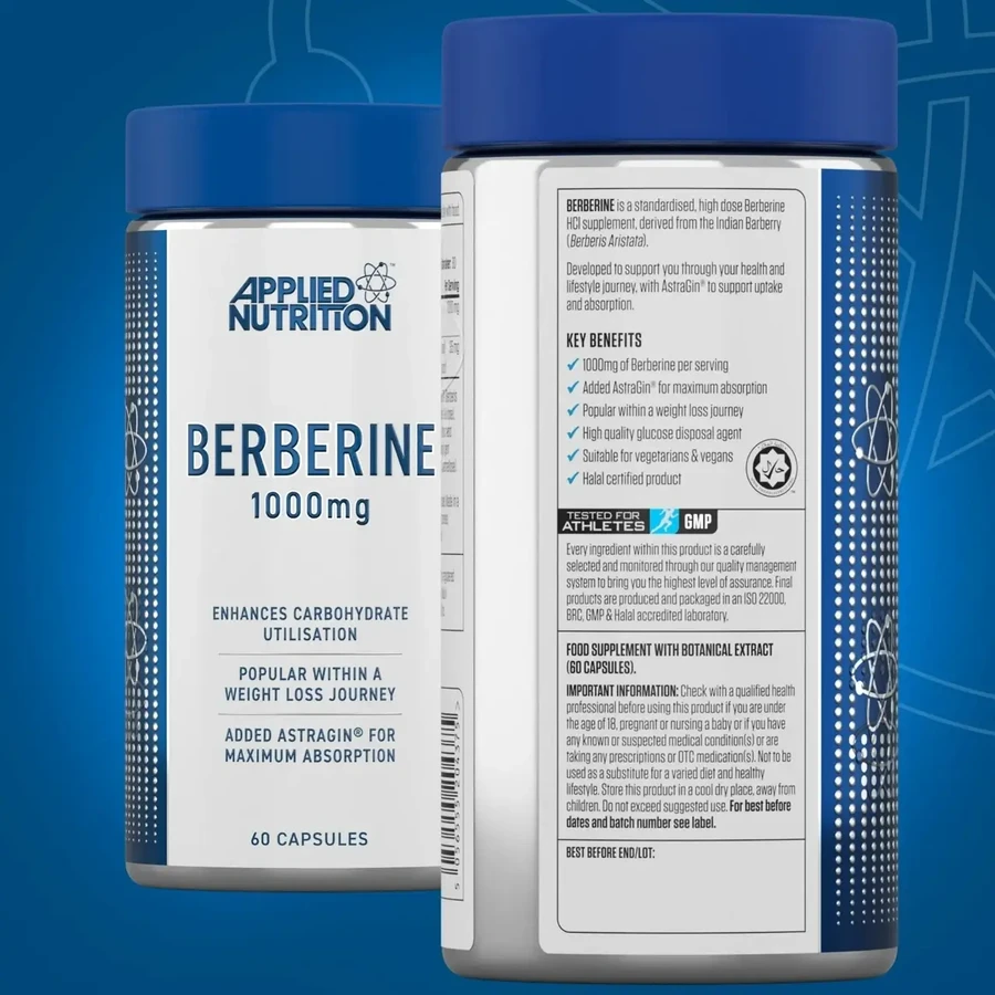 Berberina 1000 mg, 60 cápsulas, Applied Nutrition