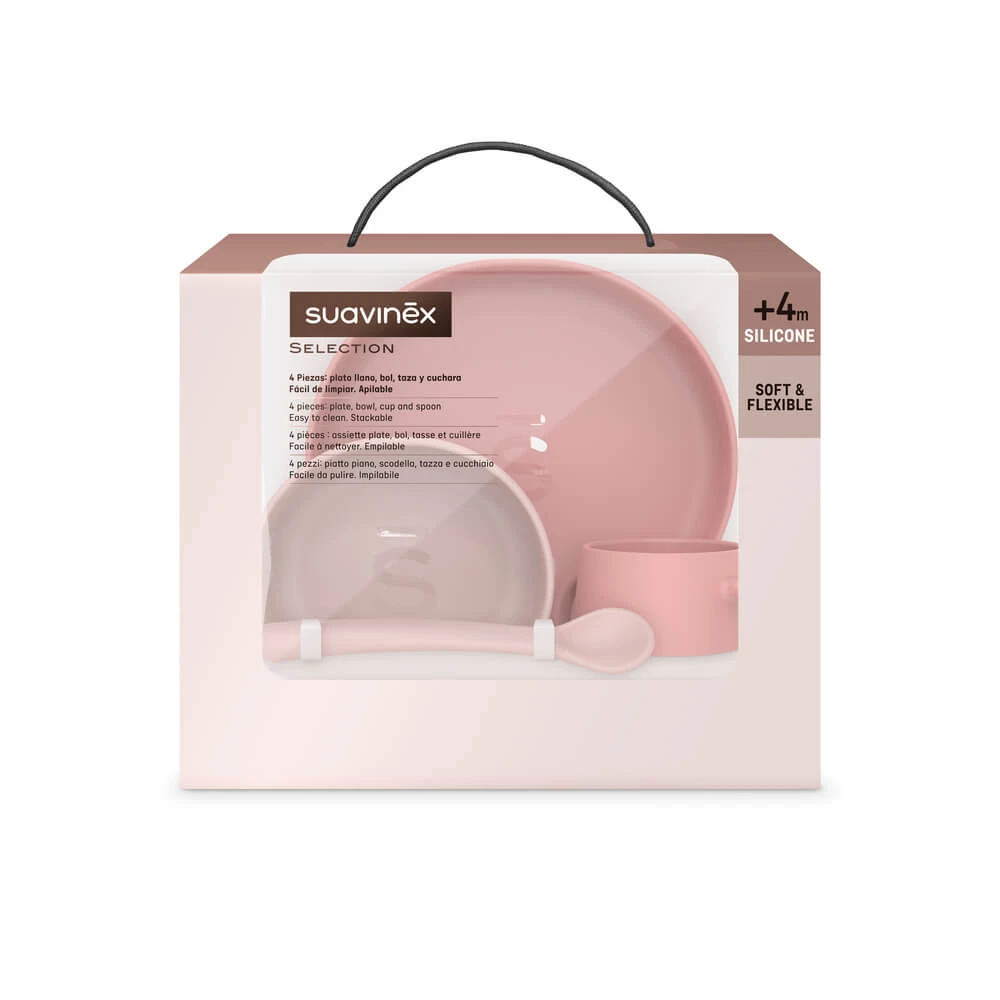 Siliconen diversificatieset Colour Essence, +4 maanden, Roze, Suavinex