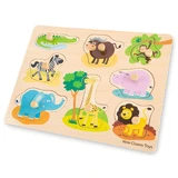 Houten kinderpuzzel Safari, 2 jaar+, 9 stukjes, New Classic Toys