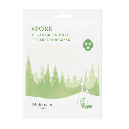 Vegan pore control face mask with Tea Tree extract, 25 ml, Muldream