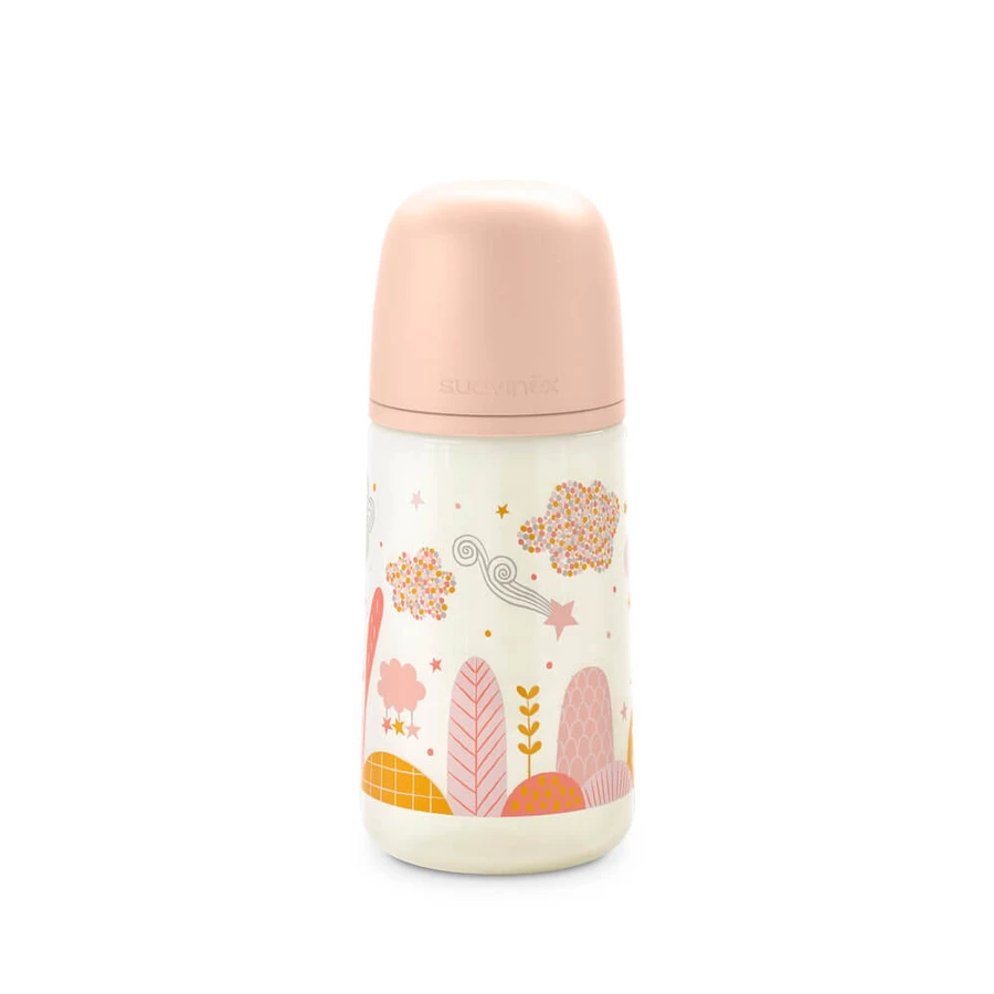Biberon avec tétine physiologique SX Pro medium flow Dreams, Peach, 270 ml, Suavinex