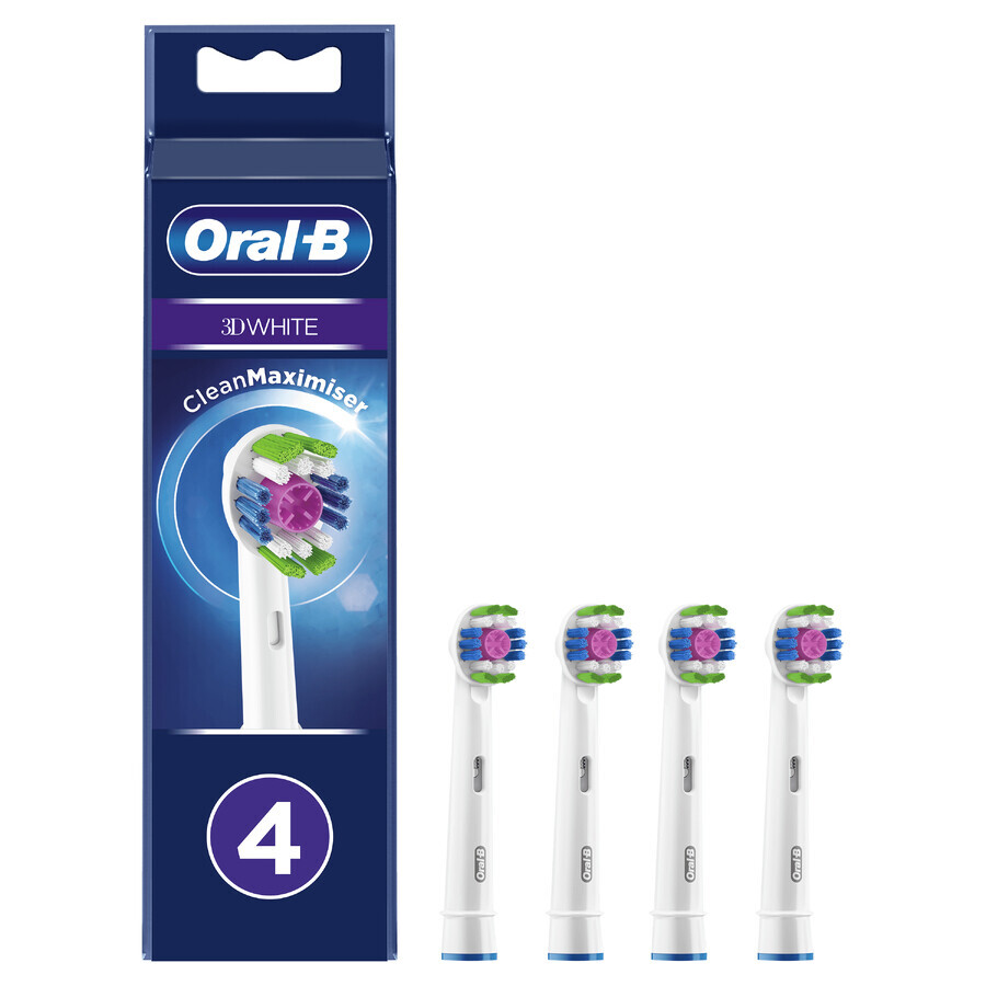 3D White elektrische tandenborstel navullingen, 4 stuks, Oral-B