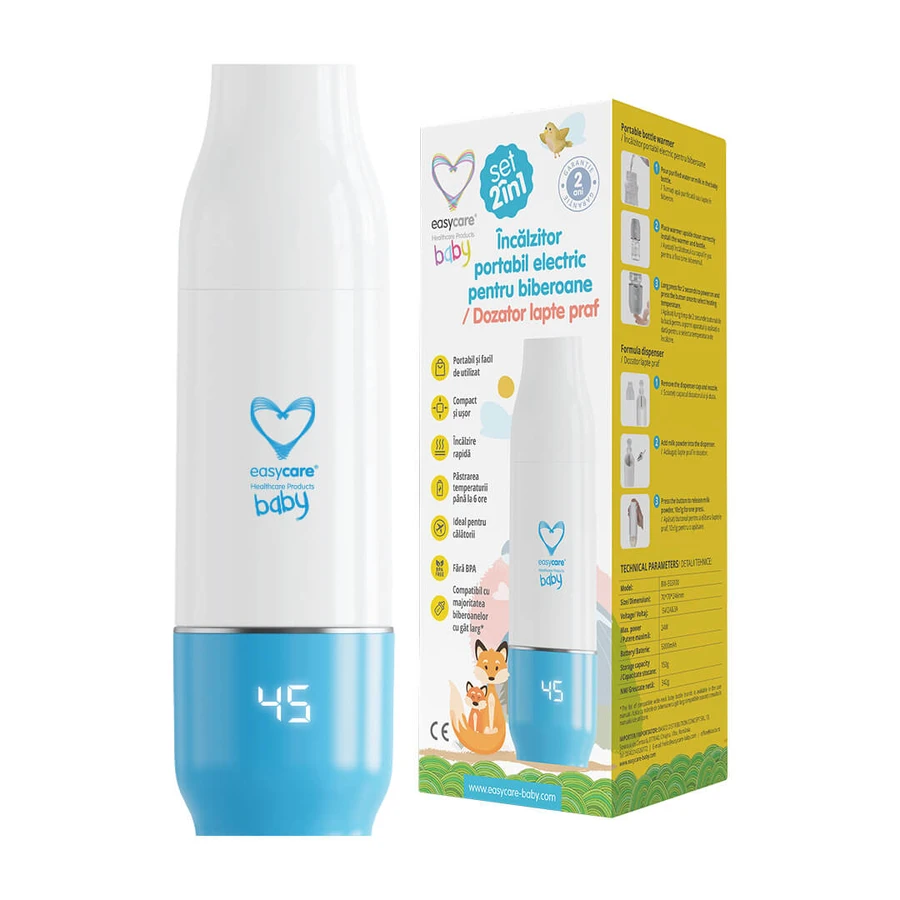 Set 2 in 1 bottle warmer and milk powder dispenser, Easycare