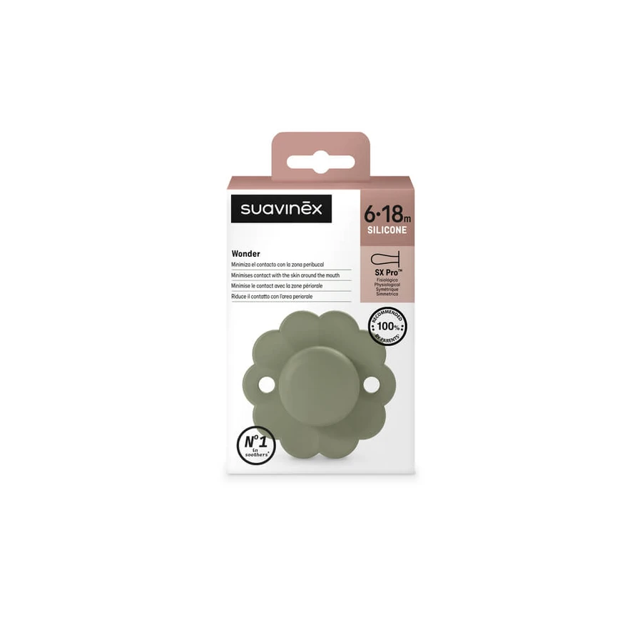 Siliconen fopspeen SX Pro Wonder, 6 - 18 maanden, Groen, 1 stuk, Suavinex
