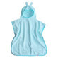 Poncho handdoek met capuchon en oorflappen, 2-6 jaar, Bleu Cyan, Tuxi Merken