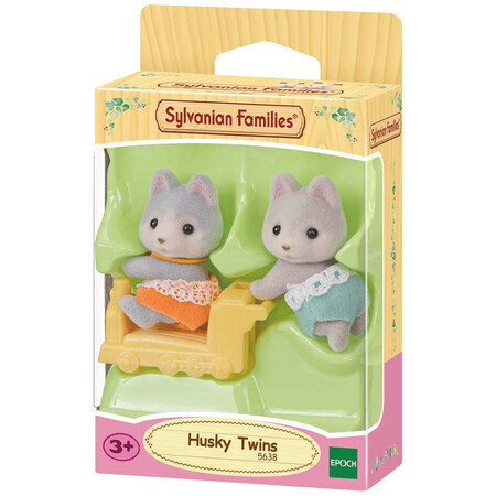 Set van 2 beeldjes Twins Husky Husky Puppies Sylvanian Families, +3 jaar, Epoch