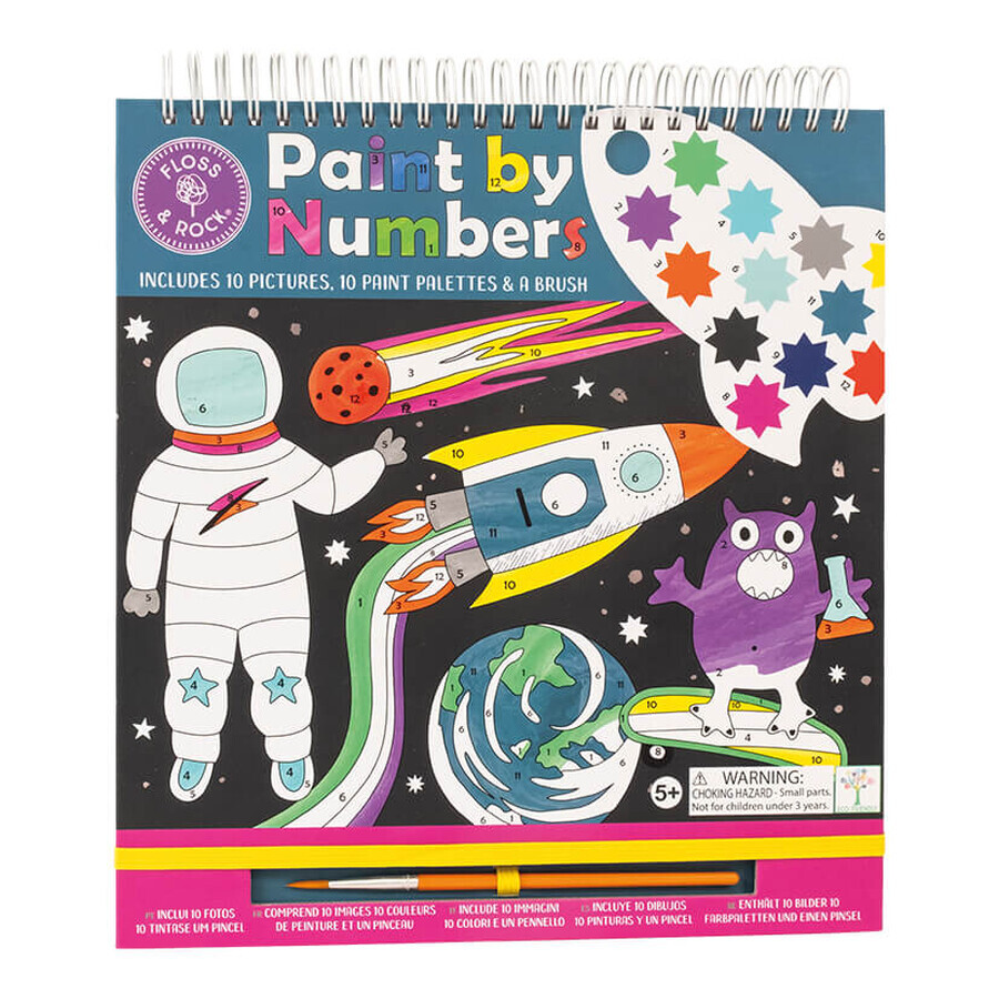 Paint by numbers Ruimte aquarel kleurboek, Paint by numbers Ruimte, 5 jaar+, Floss & Rock