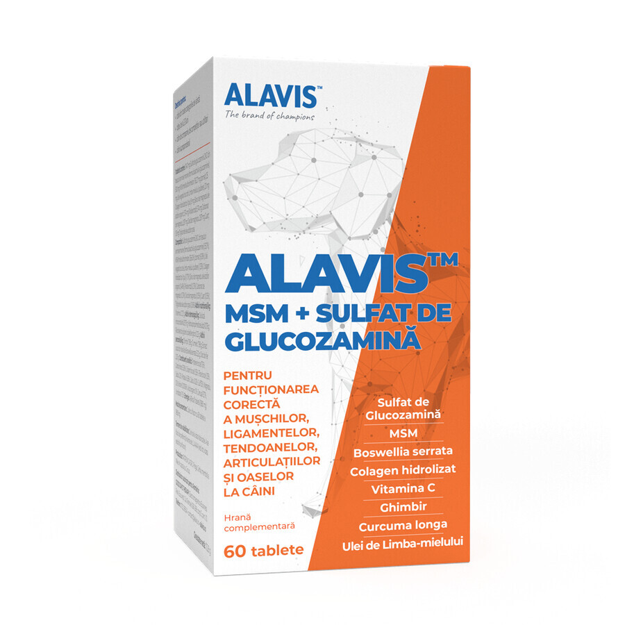 MSM + Glucosamine sulfate for dogs, 60 tablets, Alavis