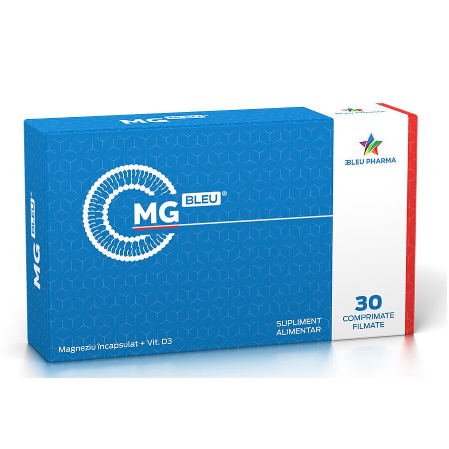 Ingekapseld Magnesium + Vitamine D 3 Mg Bleu, 30 tabletten, Bleu Pharma