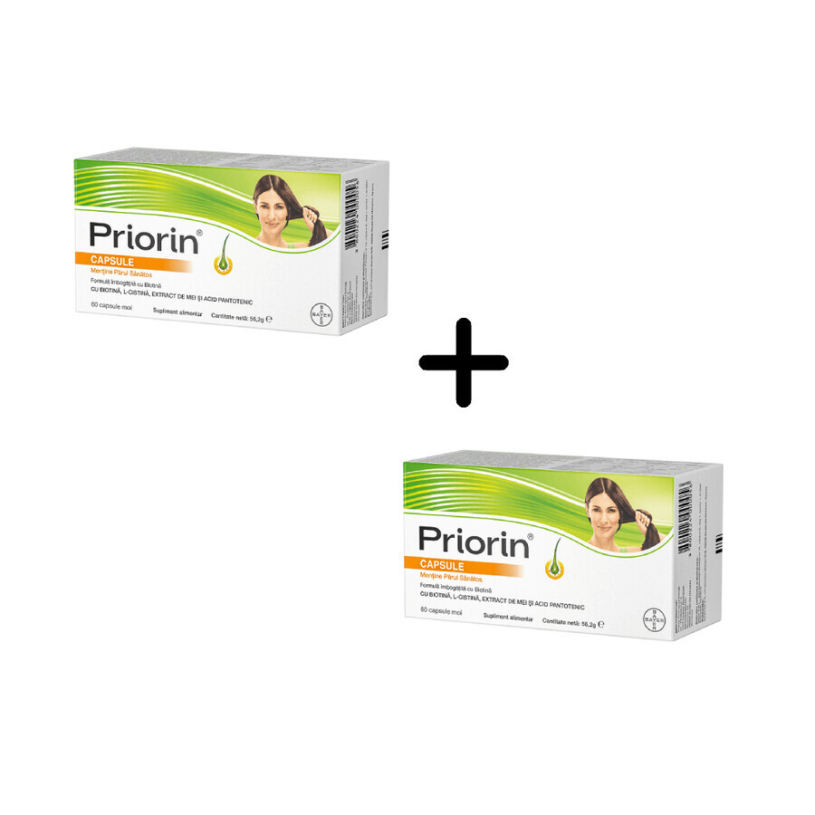 Priorin Onderhoudt Gezond Haar, 2 x 60 capsules, Bayer