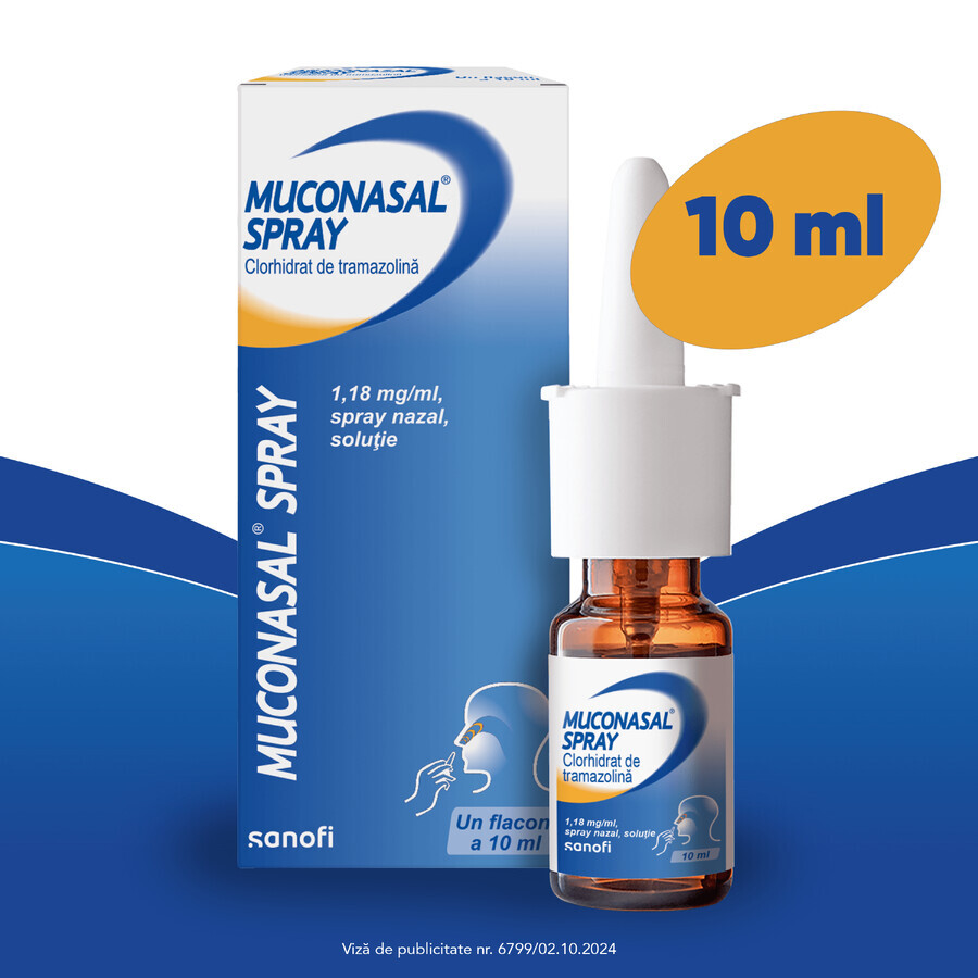 Muconasal spray 1.18 mg, 2 x 10 ml, nasal spray, solution, Sanofi