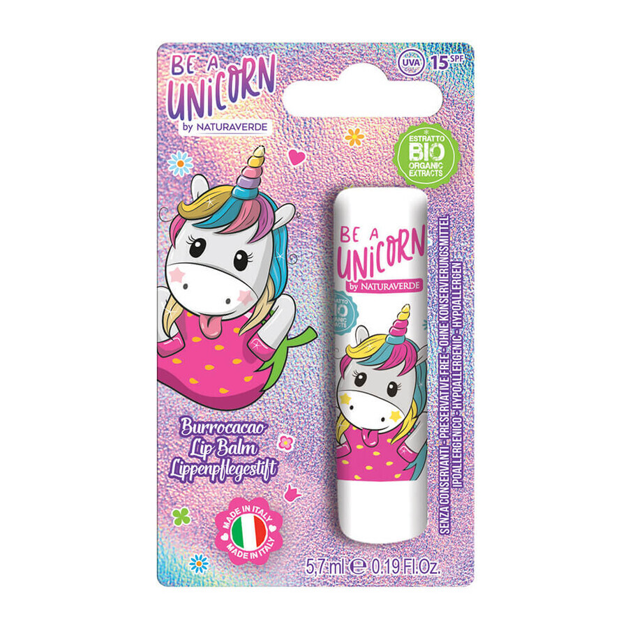 Balsam de buze Be a Unicorn, +3 ani, 5.7 ml, NaturaVerde