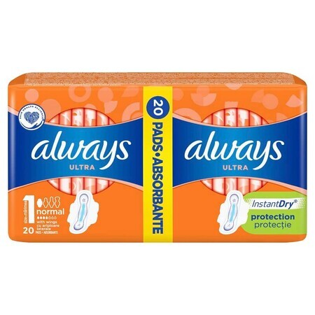 Absorbante Always Duo Pack Ultra Plus, 20 bucati, Marimea 1, P&G