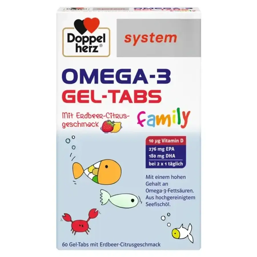 Omega 3 Gel Tabs, 60 comprimés à croquer, Doppelherz