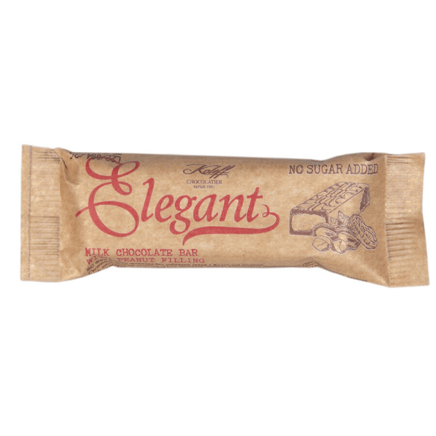 Milk chocolate bar, sugar free, with peanut cream, 30 g, Elegant