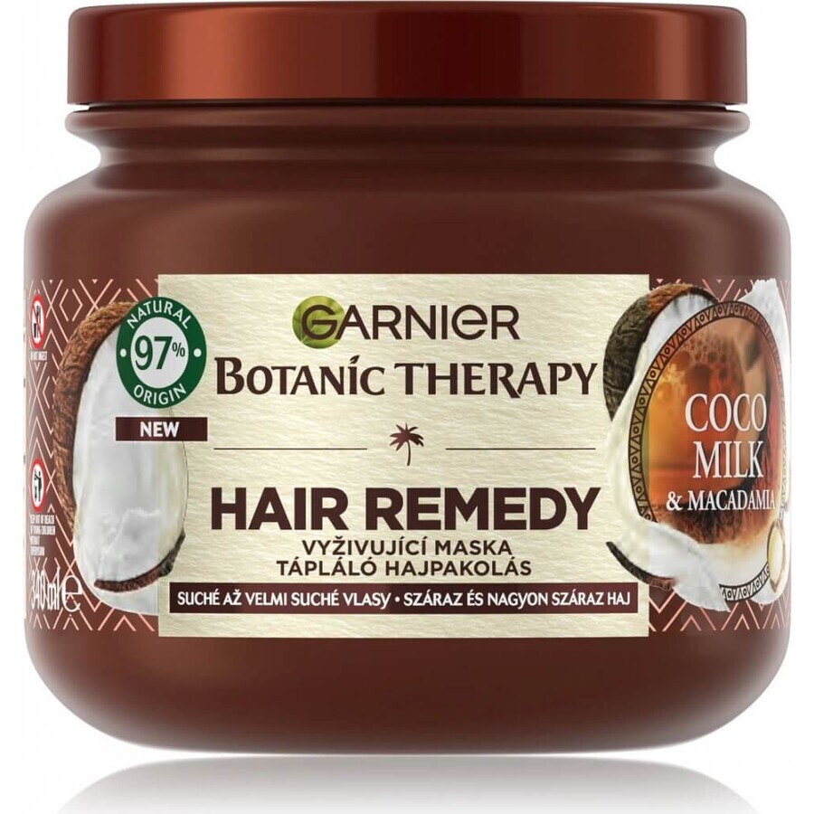 Garnier Botanic Therapy Hair Remedy Coco Milk Macadamia Coco Milk Macadamia 1×340 ml, masque nourrissant pour cheveux secs 340 ml