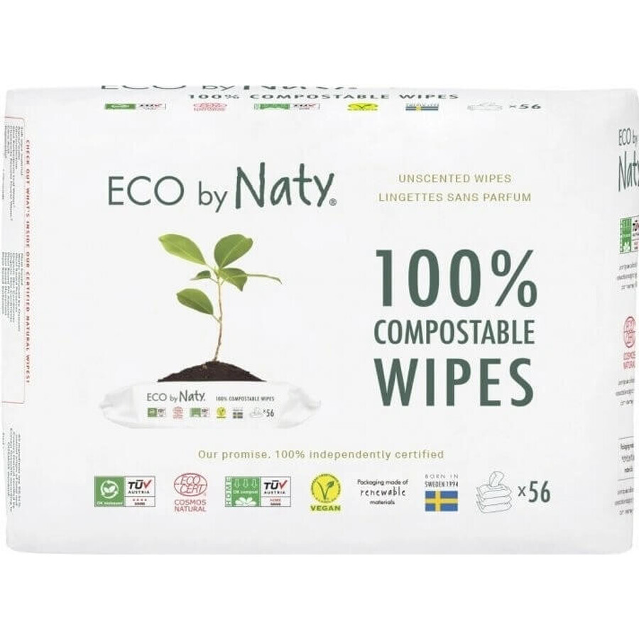 Eco by Naty Fragrance-free wet wipes for sensitive skin 1×168 pcs, wet wipes