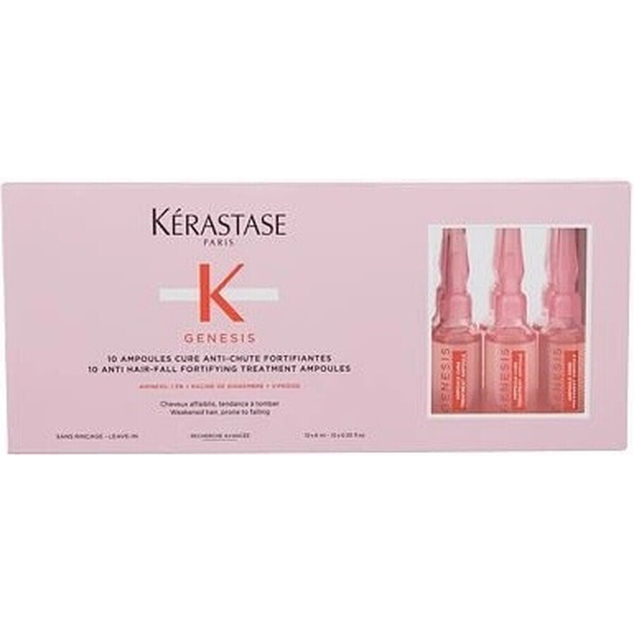 Kérastase Tratamiento intensivo para cabellos débiles con tendencia a la caída Génesis 1×6 ml, tratamiento intensivo para cabellos débiles