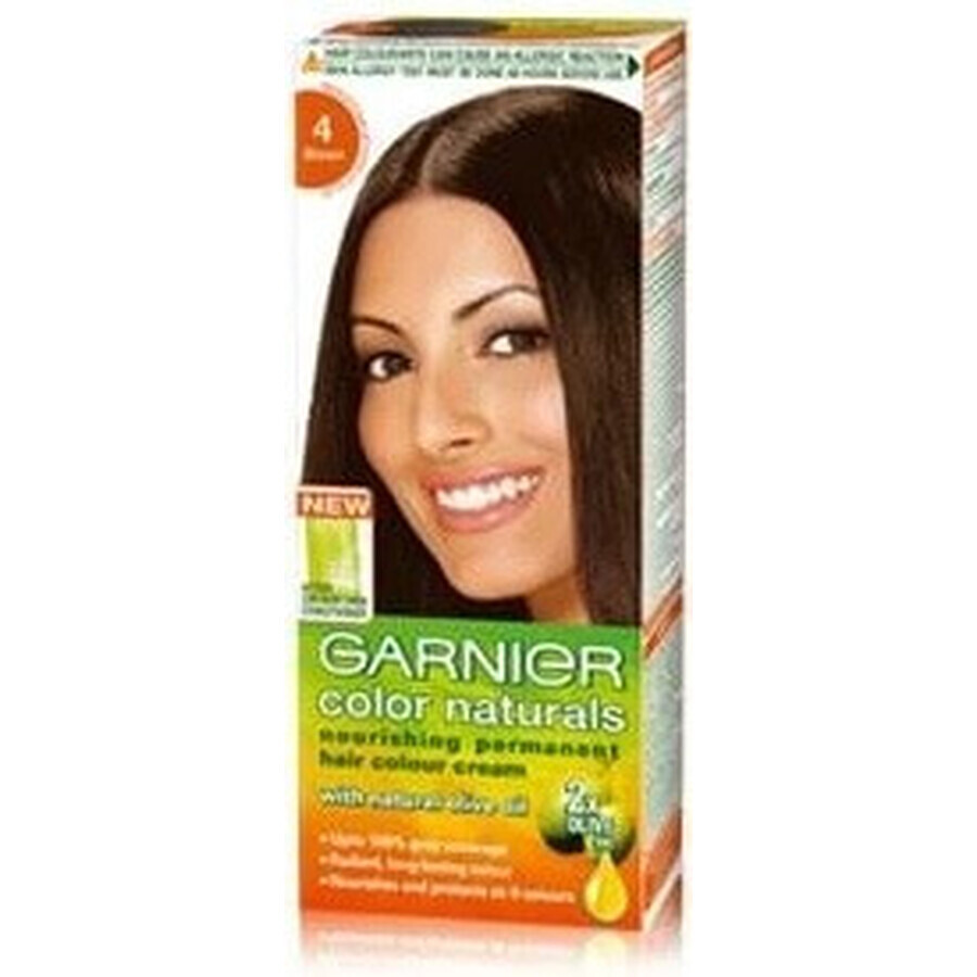 Garnier Color Naturals permanente Haarfarbe 4 Medium Brown 1×1 Stück, Haarfarbe