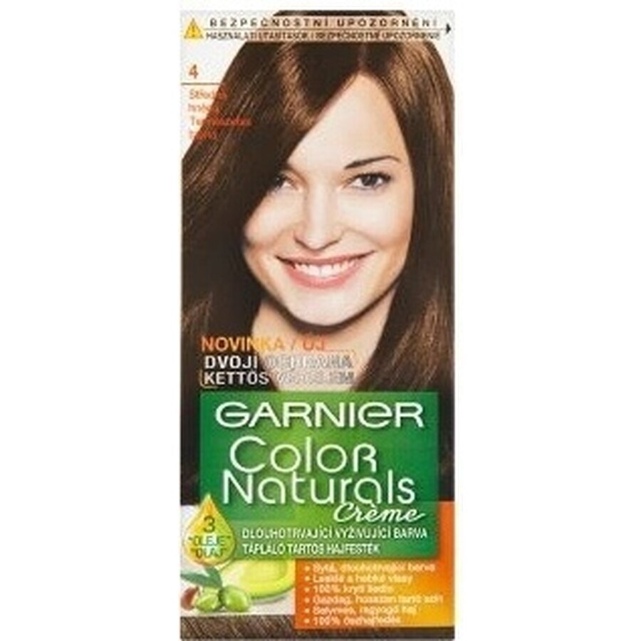 Garnier Color Naturals permanente Haarfarbe 4 Medium Brown 1×1 Stück, Haarfarbe