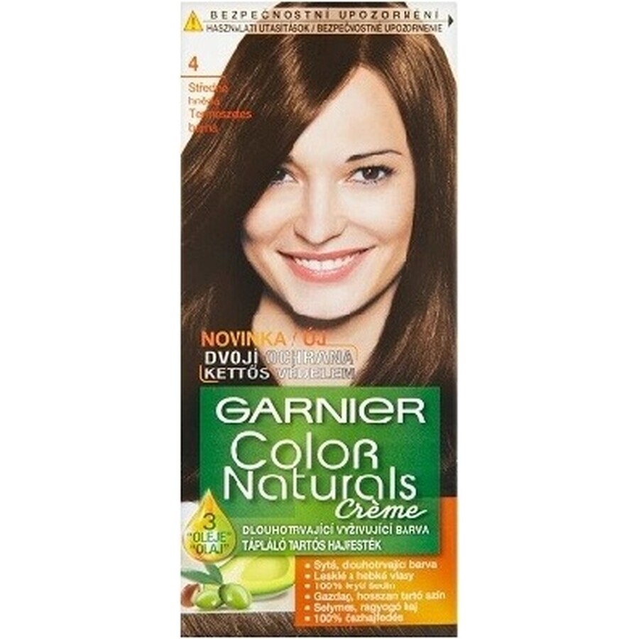 Garnier Color Naturals permanente Haarfarbe 4 Medium Brown 1×1 Stück, Haarfarbe