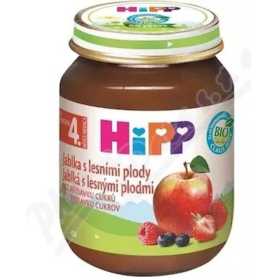 HiPP Suplemento de fruta Manzanas con bayas 1×125 g, suplemento de fruta para niños