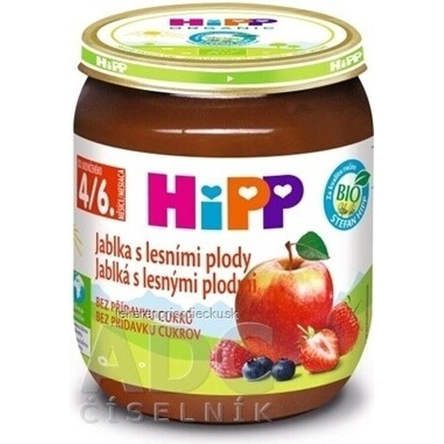 HiPP Suplemento de fruta Manzanas con bayas 1×125 g, suplemento de fruta para niños