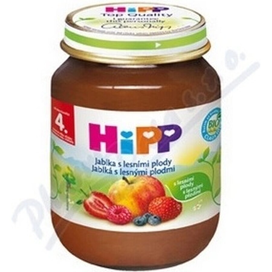 HiPP Suplemento de fruta Manzanas con bayas 1×125 g, suplemento de fruta para niños