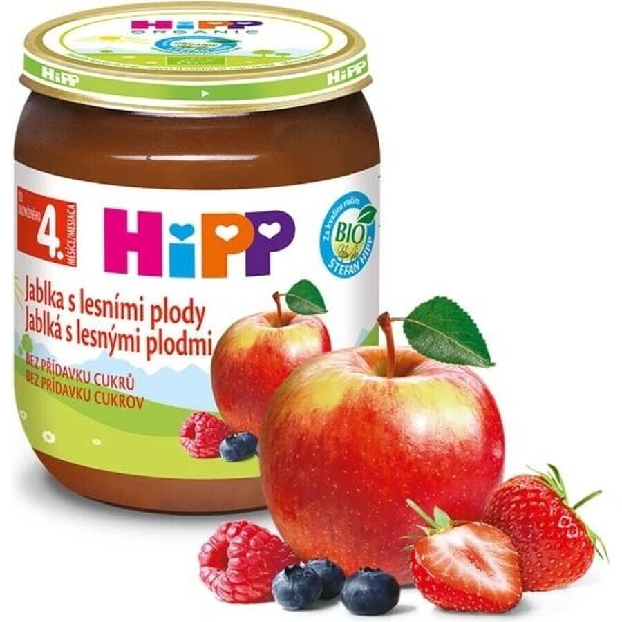 HiPP Suplemento de fruta Manzanas con bayas 1×125 g, suplemento de fruta para niños