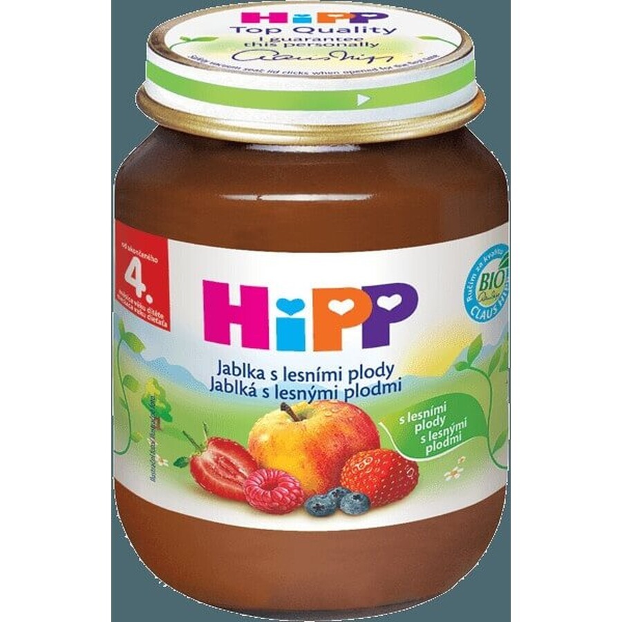 HiPP Suplemento de fruta Manzanas con bayas 1×125 g, suplemento de fruta para niños