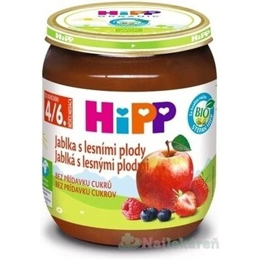 HiPP Suplemento de fruta Manzanas con bayas 1×125 g, suplemento de fruta para niños