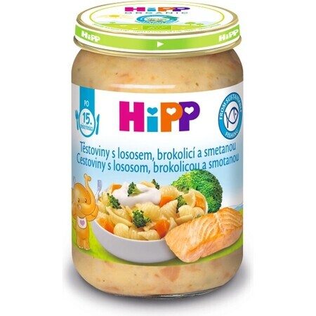 Pâtes HiPP au saumon, brocoli et crème fraîche du Royaume-Uni. 14 mois 1×250 g, apéritif à la viande pour bébé