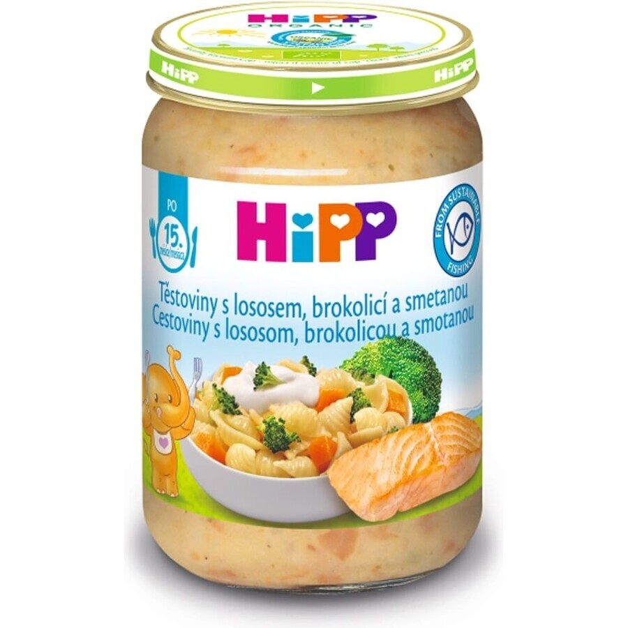 Pâtes HiPP au saumon, brocoli et crème fraîche du Royaume-Uni. 14 mois 1×250 g, apéritif à la viande pour bébé