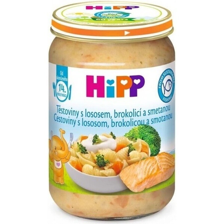 Pâtes HiPP au saumon, brocoli et crème fraîche du Royaume-Uni. 14 mois 1×250 g, apéritif à la viande pour bébé