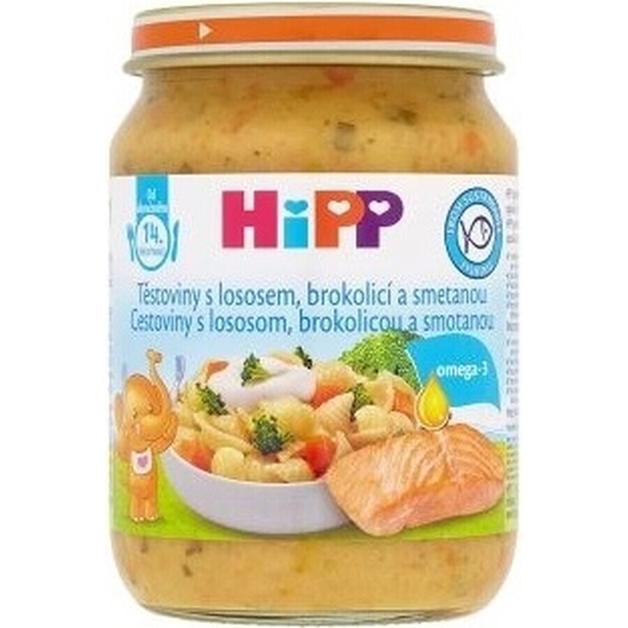 Pâtes HiPP au saumon, brocoli et crème fraîche du Royaume-Uni. 14 mois 1×250 g, apéritif à la viande pour bébé