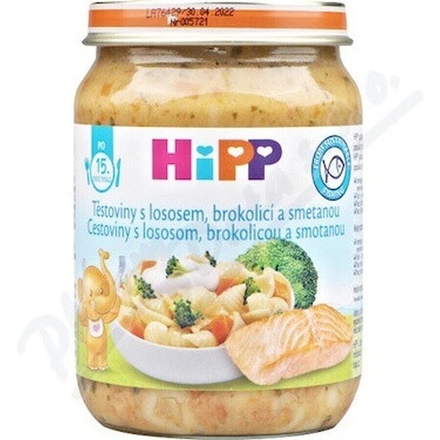 Pâtes HiPP au saumon, brocoli et crème fraîche du Royaume-Uni. 14 mois 1×250 g, apéritif à la viande pour bébé