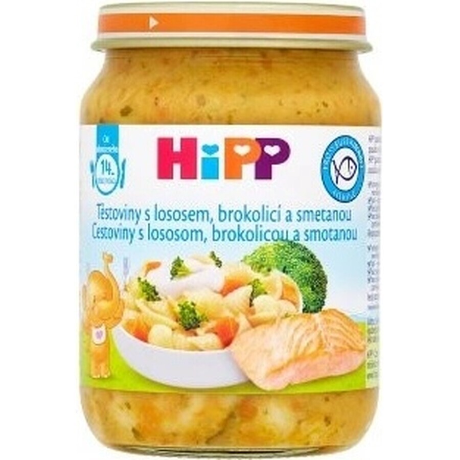 Pâtes HiPP au saumon, brocoli et crème fraîche du Royaume-Uni. 14 mois 1×250 g, apéritif à la viande pour bébé