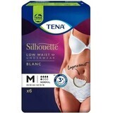 TENA Silhouette Normaal Lage Taille Blanc M 1×6 stuks, dames incontinentie ondergoed