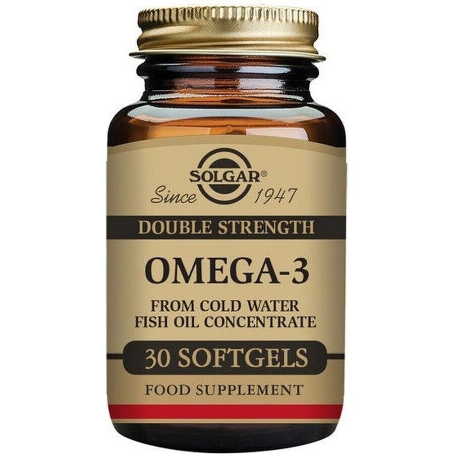 Solgar Omega-3 Doppelte Stärke Kaltwasser Fischöl 30 Kapseln 1×30 tbl