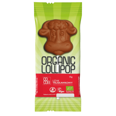 Chocoladelolly met aardbeien eco,15 g Cacao