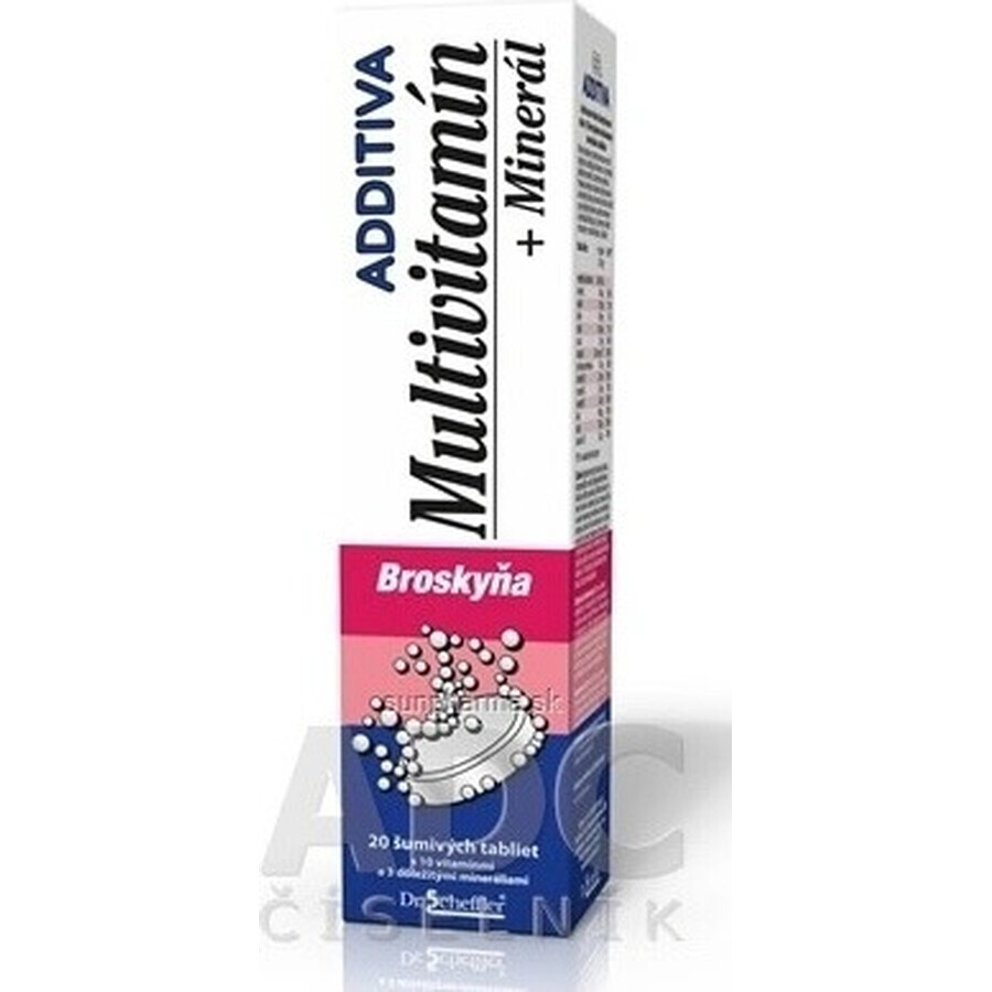 ADDITIVA MULTIVITAMINE + Mineraal, Perzik 1×20 tbl