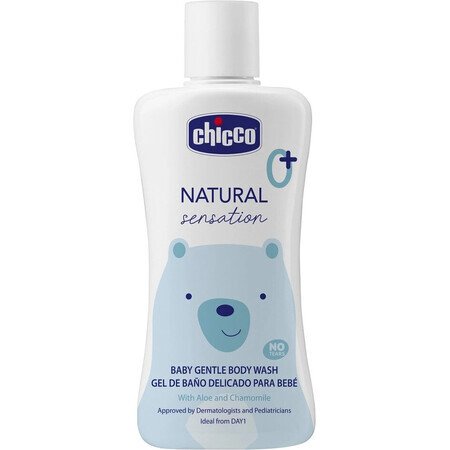 CHICCO Natural Sensation champú corporal con aloe y camomila 200ml, 0m+ 1×200 ml, champú corporal para niños