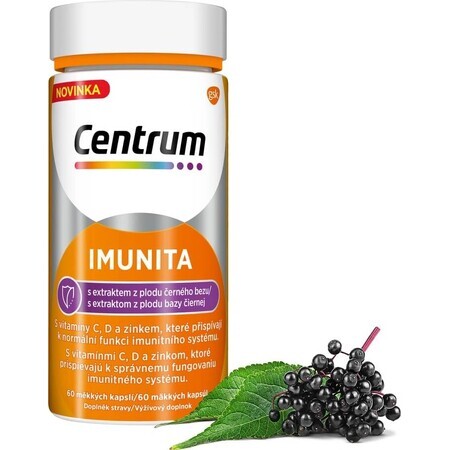 Centrum Immunity mit schwarzem Holunderextrakt 1x60 cps, Multivitamin mit Vitamin C und D zur Stärkung der Immunität