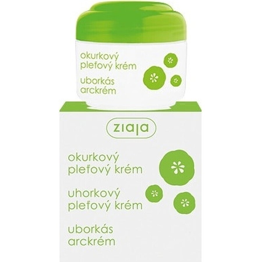 Ziaja - gezichtsverzorging met komkommerpulpextract voor vette gecombineerde huid 1×50 ml, gezichtscrème