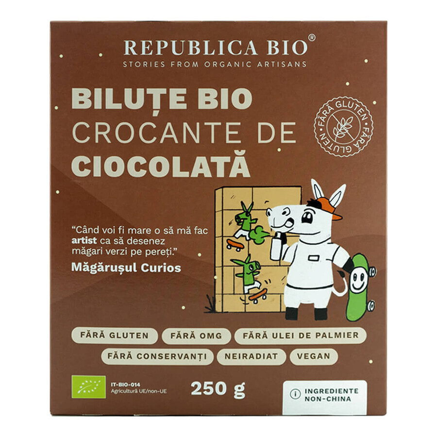 Bolas Crujientes de Chocolate BIO SIN GLUTEN, 250 g, Republica BIO