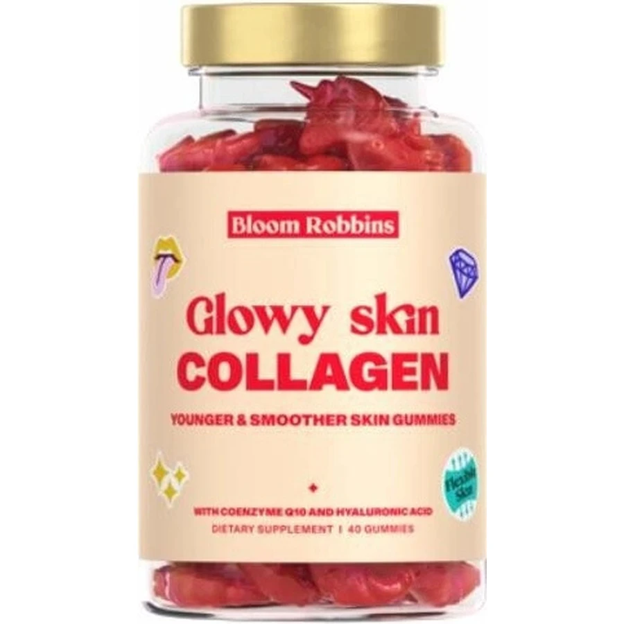 GLOWY SKIN COLLAGEN - Gummies voor een jongere en gladdere huid 1×40 stuks, collageen voedingssupplement
