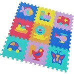 FOAM MASTER TRADING Tappetino in schiuma animali e veicoli 1×9 pezzi, puzzle in schiuma